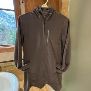 Athleta Swara Long Full Zip Hooded Fleece Jacket